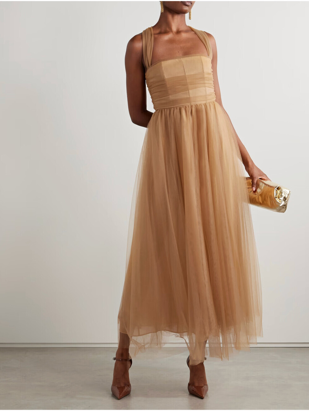 NWT Staud Antonia Tulle Ball Gown Sheer Designer Dress Full Skirt Princess 4
